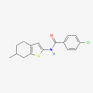 molecular formula C16H16ClNOS B4067557 4-chloro-N-(6-methyl-4,5,6,7-tetrahydro-1-benzothien-2-yl)benzamide 