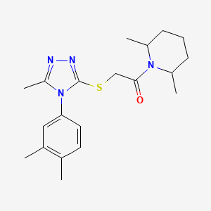 molecular formula C20H28N4OS B4067563 1-({[4-(3,4-dimethylphenyl)-5-methyl-4H-1,2,4-triazol-3-yl]thio}acetyl)-2,6-dimethylpiperidine 