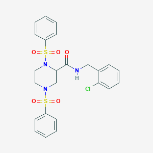 N-(2-chlorobenzyl)-1,4-bis(phenylsulfonyl)-2-piperazinecarboxamide