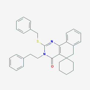 2-benzylsulfanyl-3-(2-phenylethyl)spiro[6H-benzo[h]quinazoline-5,1'-cyclohexane]-4-one