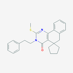 2-methylsulfanyl-3-(2-phenylethyl)spiro[6H-benzo[h]quinazoline-5,1'-cyclopentane]-4-one