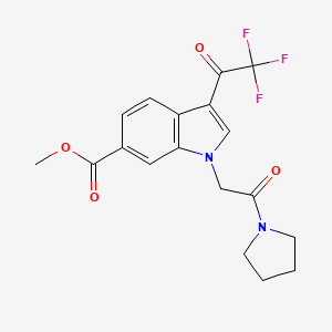 molecular formula C18H17F3N2O4 B4067635 methyl 1-[2-oxo-2-(1-pyrrolidinyl)ethyl]-3-(trifluoroacetyl)-1H-indole-6-carboxylate 