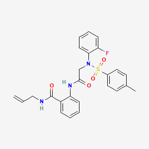 molecular formula C25H24FN3O4S B4067663 N-烯丙基-2-({N-(2-氟苯基)-N-[(4-甲基苯基)磺酰基]甘氨酰}氨基)苯甲酰胺 
