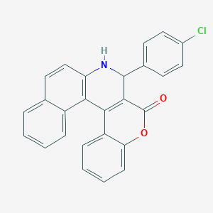 molecular formula C26H16ClNO2 B406767 3-(4-Chloro-phenyl)-3,4-dihydro-1-oxa-4-aza-dibenzo[c,g]phenanthren-2-one 