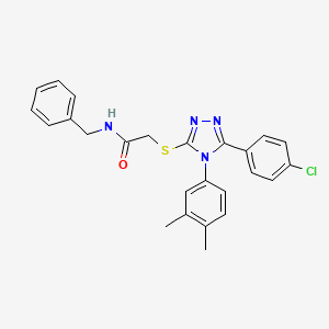 N-benzyl-2-{[5-(4-chlorophenyl)-4-(3,4-dimethylphenyl)-4H-1,2,4-triazol-3-yl]thio}acetamide