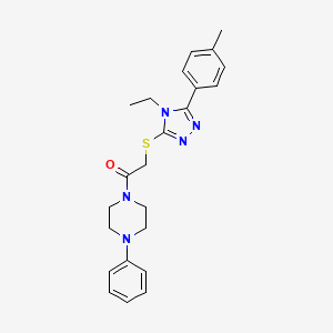 molecular formula C23H27N5OS B4067690 1-({[4-ethyl-5-(4-methylphenyl)-4H-1,2,4-triazol-3-yl]thio}acetyl)-4-phenylpiperazine 