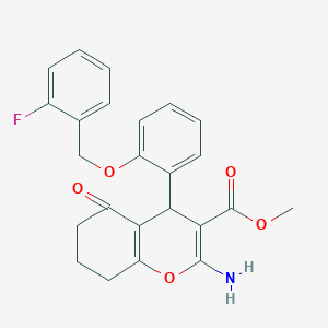 molecular formula C24H22FNO5 B4067697 methyl 2-amino-4-{2-[(2-fluorobenzyl)oxy]phenyl}-5-oxo-5,6,7,8-tetrahydro-4H-chromene-3-carboxylate 
