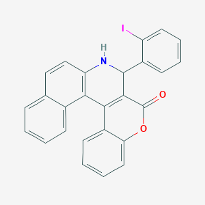 molecular formula C26H16INO2 B406770 3-(2-iodophenyl)-3,4-dihydro-2H-benzo[f]chromeno[3,4-c]quinolin-2-one CAS No. 332025-61-3