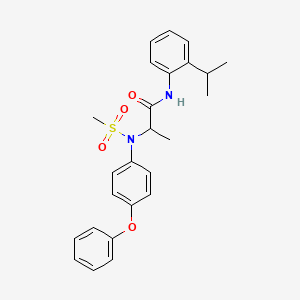 molecular formula C25H28N2O4S B4067702 N~1~-(2-异丙苯基)-N~2~-(甲磺酰基)-N~2~-(4-苯氧基苯基)丙氨酰胺 