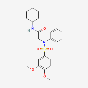 molecular formula C22H28N2O5S B4067714 N~1~-cyclohexyl-N~2~-[(3,4-dimethoxyphenyl)sulfonyl]-N~2~-phenylglycinamide 