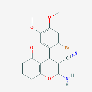 molecular formula C18H17BrN2O4 B4067728 2-氨基-4-(2-溴-4,5-二甲氧基苯基)-5-氧代-5,6,7,8-四氢-4H-色烯-3-腈 