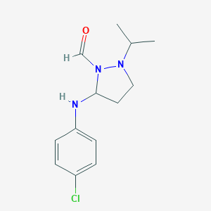 molecular formula C13H18ClN3O B406773 5-(4-Chloroanilino)-2-isopropylpyrazolidine-1-carbaldehyde 