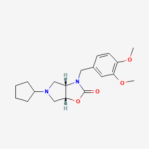 molecular formula C19H26N2O4 B4067746 (3aS*,6aR*)-5-cyclopentyl-3-(3,4-dimethoxybenzyl)hexahydro-2H-pyrrolo[3,4-d][1,3]oxazol-2-one 