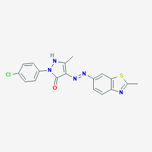 1-(4-chlorophenyl)-3-methyl-4-[(2-methyl-1,3-benzothiazol-6-yl)diazenyl]-1H-pyrazol-5-ol