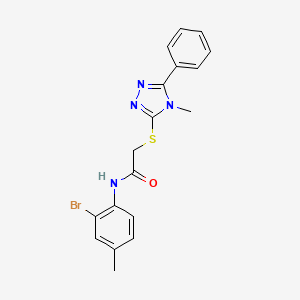 molecular formula C18H17BrN4OS B4067755 N-(2-bromo-4-methylphenyl)-2-[(4-methyl-5-phenyl-4H-1,2,4-triazol-3-yl)thio]acetamide 