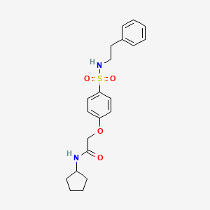 molecular formula C21H26N2O4S B4067766 N-cyclopentyl-2-(4-{[(2-phenylethyl)amino]sulfonyl}phenoxy)acetamide 
