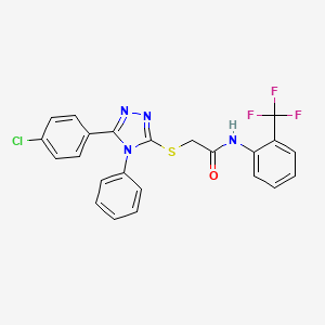 molecular formula C23H16ClF3N4OS B4067770 2-{[5-(4-chlorophenyl)-4-phenyl-4H-1,2,4-triazol-3-yl]thio}-N-[2-(trifluoromethyl)phenyl]acetamide 