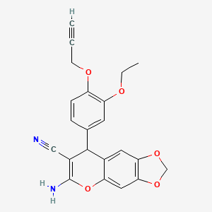 molecular formula C22H18N2O5 B4067776 6-amino-8-[3-ethoxy-4-(2-propyn-1-yloxy)phenyl]-8H-[1,3]dioxolo[4,5-g]chromene-7-carbonitrile 