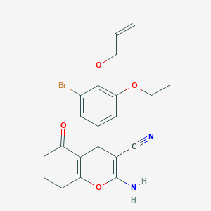 molecular formula C21H21BrN2O4 B4067784 4-[4-(allyloxy)-3-bromo-5-ethoxyphenyl]-2-amino-5-oxo-5,6,7,8-tetrahydro-4H-chromene-3-carbonitrile 