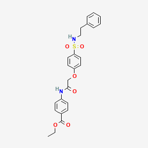 ethyl 4-{[(4-{[(2-phenylethyl)amino]sulfonyl}phenoxy)acetyl]amino}benzoate