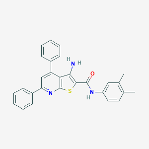 molecular formula C28H23N3OS B406780 3-amino-N-(3,4-dimethylphenyl)-4,6-diphenylthieno[2,3-b]pyridine-2-carboxamide CAS No. 332040-37-6