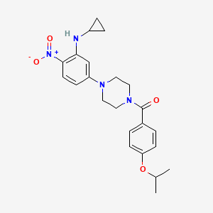 molecular formula C23H28N4O4 B4067807 N-环丙基-5-[4-(4-异丙氧基苯甲酰)-1-哌嗪基]-2-硝基苯胺 