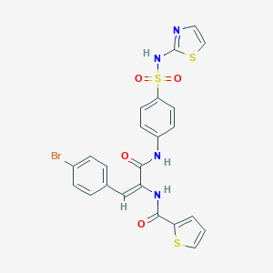 molecular formula C23H17BrN4O4S3 B406781 N-[2-(4-bromophenyl)-1-({4-[(1,3-thiazol-2-ylamino)sulfonyl]anilino}carbonyl)vinyl]-2-thiophenecarboxamide 