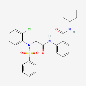 molecular formula C25H26ClN3O4S B4067811 N-(仲丁基)-2-{[N-(2-氯苯基)-N-(苯磺酰基)甘氨酰]氨基}苯甲酰胺 