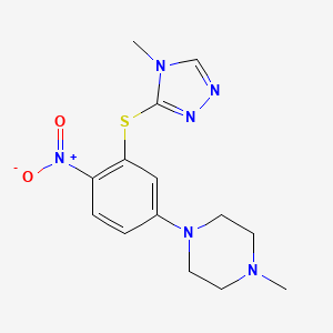 molecular formula C14H18N6O2S B4067822 1-methyl-4-{3-[(4-methyl-4H-1,2,4-triazol-3-yl)thio]-4-nitrophenyl}piperazine 