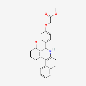 molecular formula C26H23NO4 B4067840 methyl [4-(4-oxo-1,2,3,4,5,6-hexahydrobenzo[a]phenanthridin-5-yl)phenoxy]acetate 
