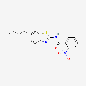 molecular formula C18H17N3O3S B4067841 N-(6-丁基-1,3-苯并噻唑-2-基)-2-硝基苯甲酰胺 