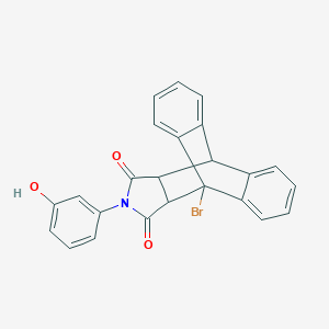 molecular formula C24H16BrNO3 B406785 1-Bromo-17-(3-hydroxyphenyl)-17-azapentacyclo[6.6.5.0~2,7~.0~9,14~.0~15,19~]nonadeca-2,4,6,9,11,13-hexaene-16,18-dione (non-preferred name) 