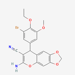 molecular formula C20H17BrN2O5 B4067853 6-amino-8-(3-bromo-4-ethoxy-5-methoxyphenyl)-8H-[1,3]dioxolo[4,5-g]chromene-7-carbonitrile 