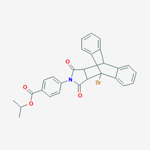 molecular formula C28H22BrNO4 B406787 Propan-2-yl 4-(1-bromo-16,18-dioxo-17-azapentacyclo[6.6.5.0~2,7~.0~9,14~.0~15,19~]nonadeca-2,4,6,9,11,13-hexaen-17-yl)benzoate (non-preferred name) 