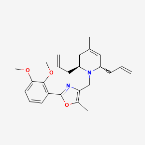 molecular formula C25H32N2O3 B4067871 (2S*,6S*)-2,6-diallyl-1-{[2-(2,3-dimethoxyphenyl)-5-methyl-1,3-oxazol-4-yl]methyl}-4-methyl-1,2,3,6-tetrahydropyridine 