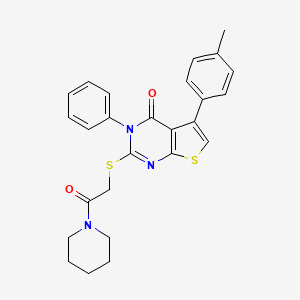 molecular formula C26H25N3O2S2 B4067879 5-(4-甲基苯基)-2-{[2-氧代-2-(1-哌啶基)乙基]硫}-3-苯基噻吩[2,3-d]嘧啶-4(3H)-酮 