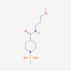 molecular formula C11H22N2O4S B4067888 N-(3-methoxypropyl)-1-(methylsulfonyl)-4-piperidinecarboxamide 