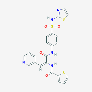 molecular formula C22H17N5O4S3 B406789 N-[2-(3-pyridinyl)-1-({4-[(1,3-thiazol-2-ylamino)sulfonyl]anilino}carbonyl)vinyl]-2-thiophenecarboxamide 