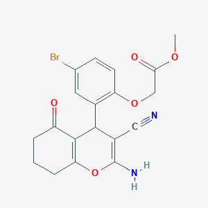 methyl [2-(2-amino-3-cyano-5-oxo-5,6,7,8-tetrahydro-4H-chromen-4-yl)-4-bromophenoxy]acetate
