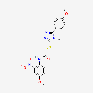 molecular formula C19H19N5O5S B4067902 N-(4-甲氧基-2-硝基苯基)-2-{[5-(4-甲氧基苯基)-4-甲基-4H-1,2,4-三唑-3-基]硫代}乙酰胺 