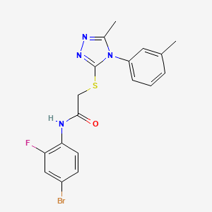 molecular formula C18H16BrFN4OS B4067903 N-(4-bromo-2-fluorophenyl)-2-{[5-methyl-4-(3-methylphenyl)-4H-1,2,4-triazol-3-yl]thio}acetamide 