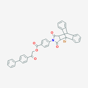 molecular formula C39H26BrNO5 B406791 2-(Biphenyl-4-yl)-2-oxoethyl 4-(1-bromo-16,18-dioxo-17-azapentacyclo[6.6.5.0~2,7~.0~9,14~.0~15,19~]nonadeca-2,4,6,9,11,13-hexaen-17-yl)benzoate (non-preferred name) 