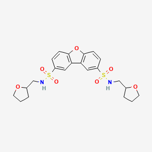 molecular formula C22H26N2O7S2 B4067911 N,N'-双(四氢-2-呋喃基甲基)二苯并[b,d]呋喃-2,8-二磺酰胺 