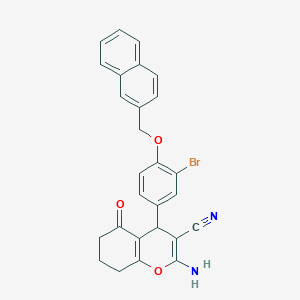 molecular formula C27H21BrN2O3 B4067919 2-amino-4-[3-bromo-4-(2-naphthylmethoxy)phenyl]-5-oxo-5,6,7,8-tetrahydro-4H-chromene-3-carbonitrile 