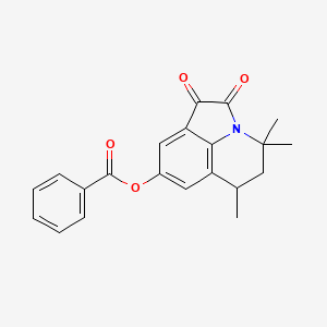 molecular formula C21H19NO4 B4067934 4,4,6-trimethyl-1,2-dioxo-1,2,5,6-tetrahydro-4H-pyrrolo[3,2,1-ij]quinolin-8-yl benzoate 