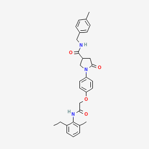 molecular formula C30H33N3O4 B4067937 1-(4-{2-[(2-ethyl-6-methylphenyl)amino]-2-oxoethoxy}phenyl)-N-(4-methylbenzyl)-5-oxo-3-pyrrolidinecarboxamide 