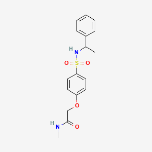 molecular formula C17H20N2O4S B4067940 N-methyl-2-(4-{[(1-phenylethyl)amino]sulfonyl}phenoxy)acetamide 