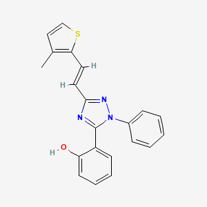 molecular formula C21H17N3OS B4067948 2-{3-[2-(3-甲基-2-噻吩基)乙烯基]-1-苯基-1H-1,2,4-三唑-5-基}苯酚 