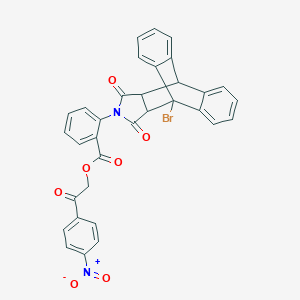 2-(4-Nitrophenyl)-2-oxoethyl 2-(1-bromo-16,18-dioxo-17-azapentacyclo[6.6.5.0~2,7~.0~9,14~.0~15,19~]nonadeca-2,4,6,9,11,13-hexaen-17-yl)benzoate (non-preferred name)