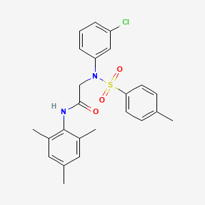 molecular formula C24H25ClN2O3S B4067960 N~2~-(3-chlorophenyl)-N~1~-mesityl-N~2~-[(4-methylphenyl)sulfonyl]glycinamide 